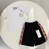 Barn designer pojkar flickor mode tryckt set t-short shorts baby casual barn sportkläder 2 stycken storlek 90 cm-150 cm b12