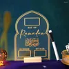 Dekoracja imprezy wielokrotnego użytku akrylowy Ramadan Kalendarz drewniany stół bazowy ornament Mubarak Eid Adwent Day Suhoor Iftaar Countdown Prezenty