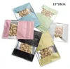 1318cm 100pcs 6 Colors Zipper Dry Food Packaging Mylar Bags with Translucent Window Heat Sealing Package Pouches Sample Pistachio7786853