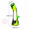 Latest Colorful Silicone Bong Pipes Kit Bubbler Hookah Waterpipe Oil Rigs Filter Handle Bowl Portable Easy Clean Dry Herb Tobacco Cigarette Holder Smoking