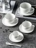 European Coffee Cup Saucer Set wit met handvat niet -slip keramiek multispecificatie afternoon tea -drinkwerk 240420