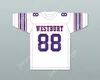 Custom Michael Strahan 88 Westbury High School Huskies Jersey de football blanc cousu S-6XL