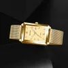 Inne zegarki 2023 Najlepsze marka męskie zegarek luksusowy kwadratowy kwarc Watch Waterproof Calendar Silver Gold Mens Watch ELOOJ HOMBREL240403
