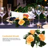 Candle Holders 2pcs Wreaths Rings Wedding Floral Pillar