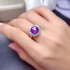 Cluster Rings Natural Amethyst 925 Sterling Silver Jewlery Sets Anillos De Compromiso Para Mujer Oro 18 K