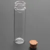 Flaskor 10 st 20 ml mini Clear Wishing Bottle Message Glass med Cork Home Decor