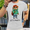 Men's T-Shirts Funny Skateboard Bear T Shirts Harajuku Strtwear T Cotton Tshirts Fashion Short Slve Believe RICH BOY T-shirts Clothing T240408