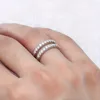Cluster anneaux 1pc Moisanite Ring S925 STERLING Silver Double-couche Shiny Promise Choix idéal pour les cadeaux