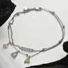 Fresh S925 Sterling Silver Dopamine Anklet Female Color Zircon Foot Accessories Halhal Ayak Zinciri Chaine Cheville 240408