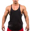 Men's Tank Tops Gym Bodybuilding Fitness Vests Mens Running Sport Cotton Summer Breathable Sleeveless Y Back Suspender Belt Undershirt