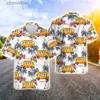 Camisas casuales para hombres autobús escolar 3d camiseta impresa para hombre caricaturas de dibujos animados gráfico camisa de playa divertida regalo de solapa de aloha camisa hawaiana YQ240408