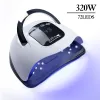 Kit 320W UV LED -lampa för naglar med minnesfunktionslampa för gelpolsk torklampa 72LEDS LAMP för manikyr hemmvändning och nagelsalong