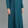 Abiti etnici a manica lunga abito verde musulmano islamico musrimah dubai donna cardigan aperto abaya conservatori vestidos elegantes para mujer