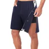 Short masculin Les hommes arrachent le basket-ball élastique à taille divisée bouton post-pantalon court joggers athlétiques décontractés avec des poches