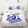 Bedding Sets Cartoon Panda Children's Set For Kids Baby Girls Pink Duvet Cover Pillow Case King Size Soft 2/3pcs Twin Quilt