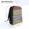 Ryggsäck boho chic modern sicksack ryggsäckar för män kvinnor vatten resistent skolhögskola geometrisk multicolor väska tryck bokväska