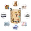 Torby pralni koszyk kreskówka starożytna egipska tkanina składana brudne ubrania zabawki do przechowywania wiadra domowe gospodarstwo domowe