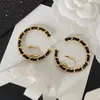Luxurys Designer Moucles d'oreilles pour femmes pour femmes marque de mode double lettre géométrique grande anneau de boucle d'oreille incrustation en cristal rinis