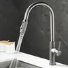 Keukenkranen Trek eruit gootsteen kraan koper koper en koud water dek gemonteerd roteren mixer tap WB1240