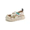 Slipper zomermeisjes sandalen mode nieuwe zwarte jongens strand sandalen ademende anti-slip kinderen sportschoenen kinderen casual sandalen 240408