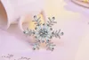 Moda Solid S925 Sterling Silver Jewelry Crystal Big Broches de flores de neve para mulheres bolsa de roupas de casamento elegante pinos de broche 240401