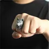 Cluster Rings Vintage Nordic Wolf Head Ring Mens Stainless Steel Punk Rock Bicycle Ring Mens Viking Amulet Jewelry Wholesale240408