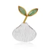 Andere Lotus Fun Real 925 Sterling Silver Natural Stone Designer Handgemaakte fijne sieraden Leuke lente in de lucht dames broches broche pin