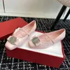 Designer Scarpe da fondo piatto di lusso di lusso Ballet in pelle genuina Falt Falt Tround Casual Party Shoe Times 35-40