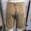 Herren Shorts Sommer lässige Feste Farbe Cord für Männer trendige Patches Taschen gerade Vintage Muster Druckmenschen Ladung