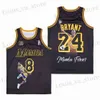 Herr t-shirts män basket tröjor legenden 24 mamba tröja sömnad broderi digitala tryck porträtt utomhus sport svart gul lila ny T240408