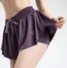 Sports Shorts Femme des tenues de yoga féminine Pantalon de sécurité à double couche d'été Anti Light