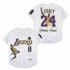 Polos maschile BG Baseball Jersey la Legend 8 24 Maglie da cucire ricami di alta qualità Sport di alta qualità Black Snake Skin Modello Nuovi uomini