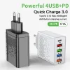 PD USB Mobile Phone Home Chargers 4 USB-зарядное устройство многопортовое адаптер зарядка для iPhone Samsung Huawei Lg ПК планшета