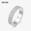 Cluster Rings OEVAS 925 Sterling Silver 4.5MM Full Moissanite Diamond For Men Women Sparkling Wedding Band Fine Jewelry Couple Ring