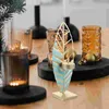 Portabandine portatore di pranzo stand decoro tavolo da pranzo delicata candele moderne a casa in metallo a forma di foglia luminosa