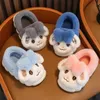 Slipper Baby Kleinkind Winterrinkel Kinder süße Cartoon Kaninchen Haus Slipper Kinder Innenräume warme Plüschrutschen Kinderschuhe für Mädchen 2448