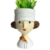 屋内植物のためのフェイスプランターの女性彫像女性ヘッドプランター鍋植物植物240325