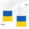 Bandiera delle borse per la spesa di generi alimentari ucraine tote donne in tela shopper spalla di grande capacità
