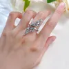 Cluster anneaux S925 Silver Ring Longlong Gold 2024 Instagram Style Diamond Horse Eye Oever Simple Simple