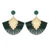 Dangle & Chandelier New Bohemia Fan Shaped Tassel Earrings For Women Exaggerated Big Statement Fringed Vintage Drop Delivery Jewelry Dhgoc