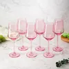 Set di bicchieri da vino colorato rosa da 14 once di bicchieri da 6 compleanno moglie fidanzata mamma blush gambo alto acqua 240408