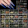 Lipstick 1Box Charmms de unhas Gems Rhinestones Uil Art Alloy Diamantes