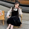 Adolescent Girls Ruffles Dresses Spring Princess Party Casual 516y Children Valentines Day Gifts Long Hermes Dress Fall 240403