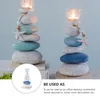 Candele Candele Candtrestick Stone Mediterranean Stone Candele Desktop Ornamento decorativo Blue Bianco