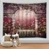 Tapestries Bloemen Tapijtwand Hangende Europese boog Dream Forest Patroon Strand Landschaps achtergrond Doek