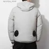 Utomhusjackor hoodies USB Powered vandring sommar utomhus kylande fläktjacka män luftkonditionering kläder solskyddande kappa byggnadsarbetskläder l48