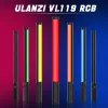 Acessórios ULANZI VL119 Handheld RGB colorido luz do bastão de 19,68 polegadas Varta de luz LED LED CRI 95+ 2500K9000K Lâmpada de estúdio de fotografia