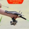 Slingshots Fishing Ensemble Slingshot Metal Bow Head Green Laser Sight Catapult avec des moulinets de poisson pour les accessoires de chasse et de tir en plein air