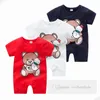 Baby Snowman Bear Printed Rompers Onesie Designer Spädbarn Girls Bomullsbaskräkter Jumpsuits Summer Toddler Kids Soft Climb Clothes Z7561