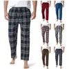 Anpassad högkvalitativ ny Mens Cotton Plaid Pyjamasbyxor Multi Color Casual Trousers för män